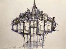 Fine Art Drawings, Champignon city, Frank De Blok