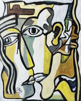 Gemälde, Mes yeux rêvent d’harmonie - Portrait imaginaire inspiré du cubisme, Jacques Alary