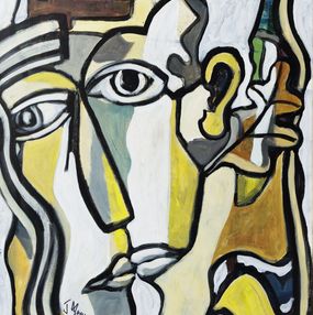 Gemälde, Mes yeux rêvent d’harmonie - Portrait imaginaire inspiré du cubisme, Jacques Alary