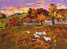 Gemälde, Autumn evening, Oksana Ivanyuk