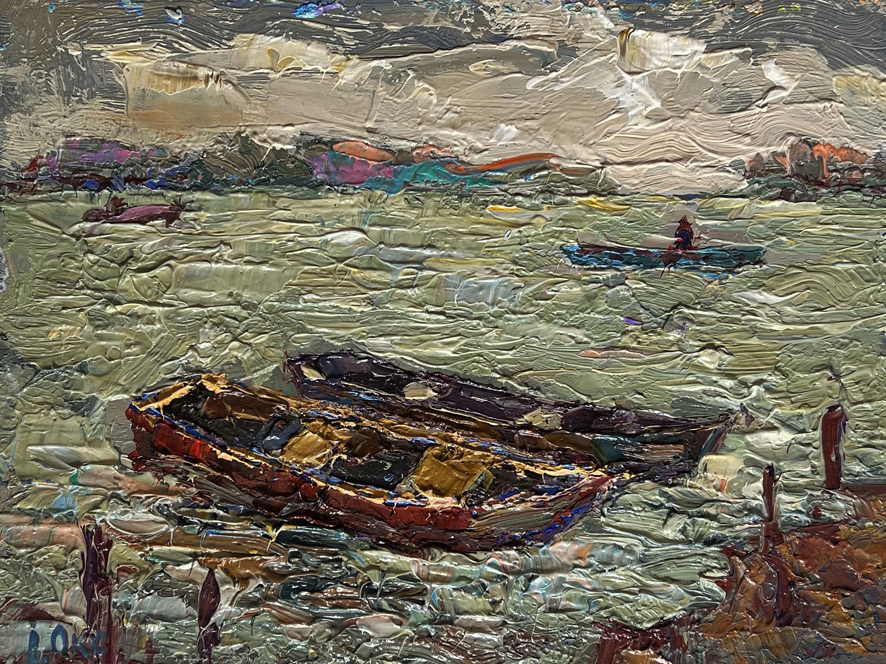 Oksana Ivanyuk, Boats near the pier Oksana Ivanyuk, Boats near the pier