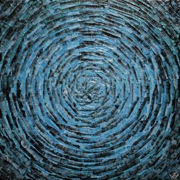 Gemälde, Éclat concentrique bleu clair, Jonathan Pradillon