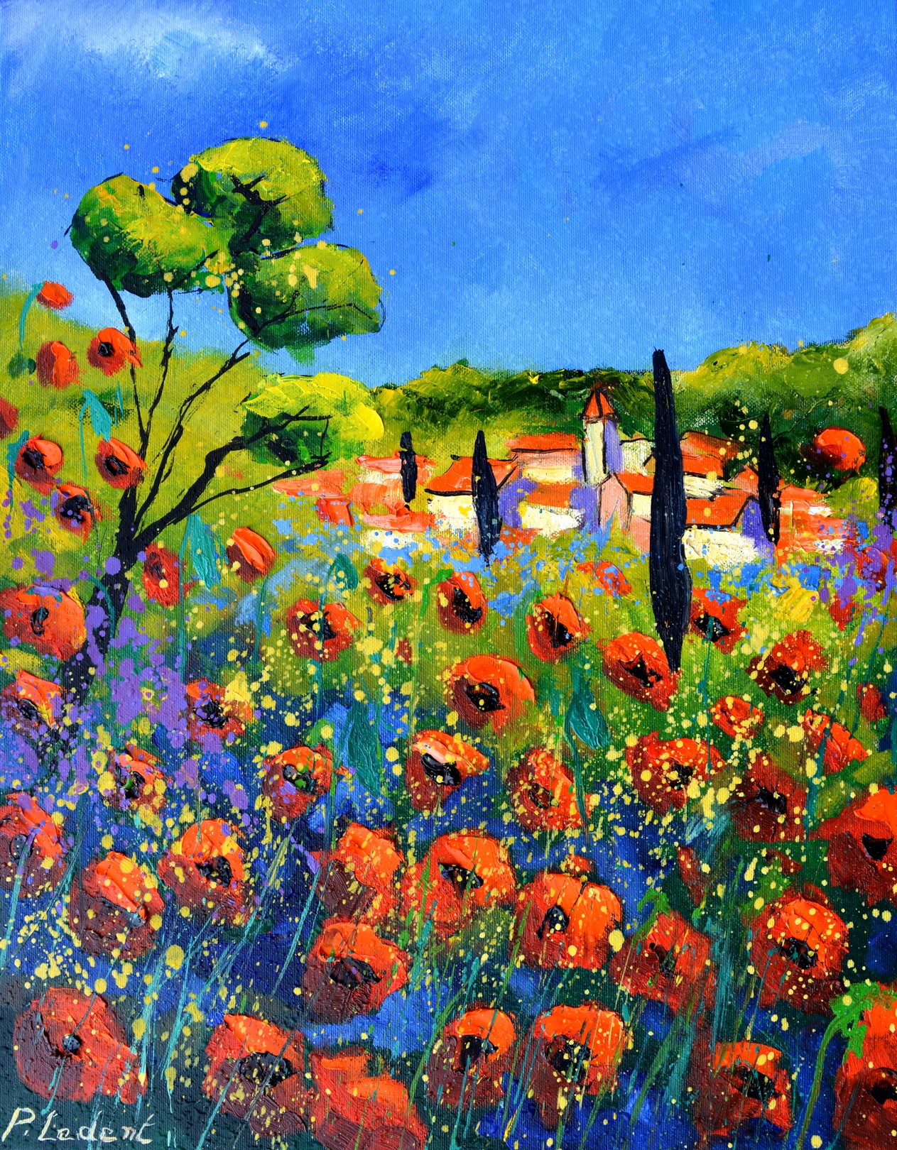 Pol Ledent, Red poppies in Provence Pol Ledent, Red poppies in Provence