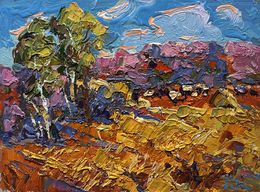 Gemälde, Golden autumn field, Oksana Ivanyuk