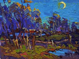 Gemälde, Moonlight blue, Oksana Ivanyuk