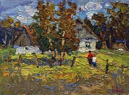 Gemälde, Sunny courtyard, Oksana Ivanyuk