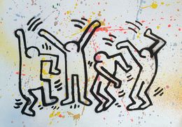 Painting, Dance Haring Pochoir, Spaco