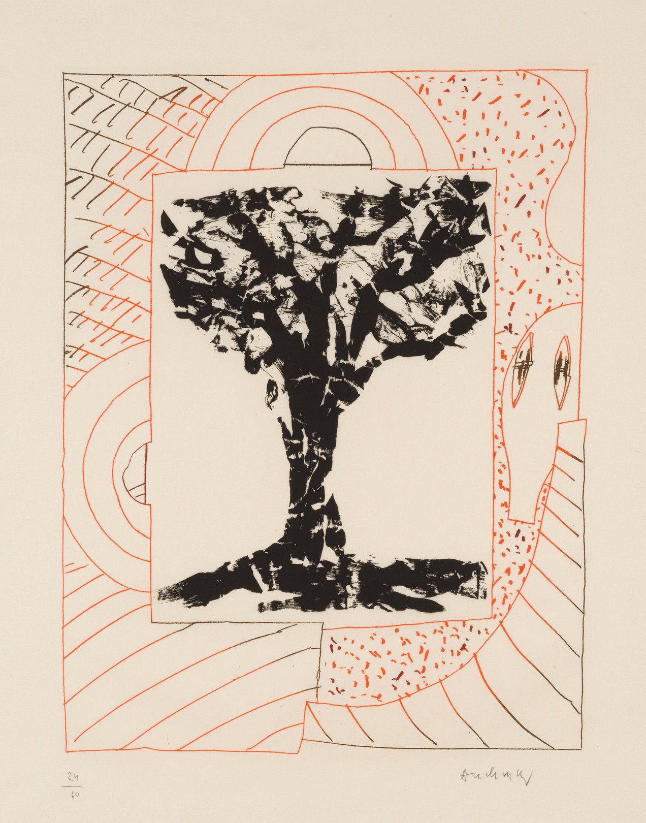 Pierre Alechinsky, Arbre Central à l'orange Pierre Alechinsky, Arbre Central à l'orange