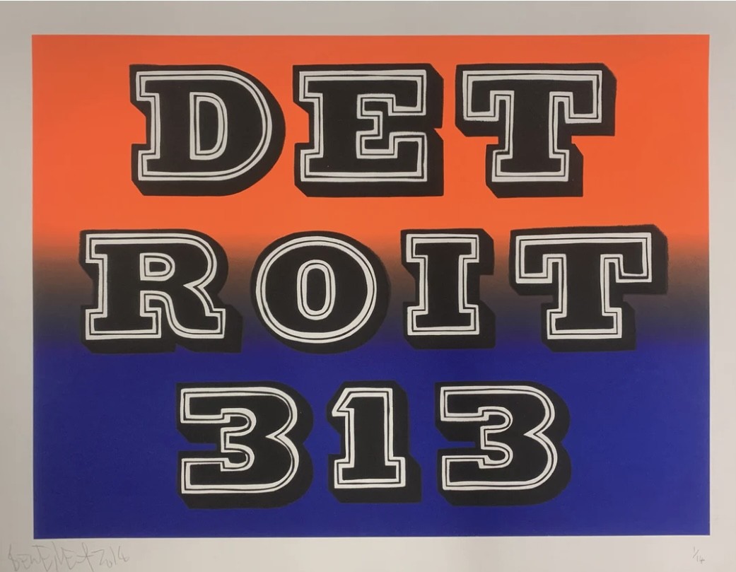Ben Eine, Detroit 313 Ben Eine, Detroit 313