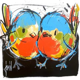 Gemälde, Les oiseaux amoureux, David Jamin