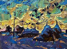 Gemälde, Crows in the evening, Ivanyuk Oleksiy
