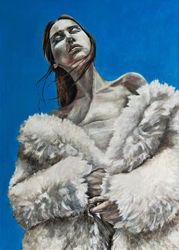 Painting, Manhattan Muse Strong Woman in Fur, Diana Timchenko