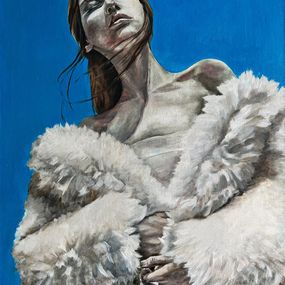 Painting, Manhattan Muse Strong Woman in Fur, Diana Timchenko