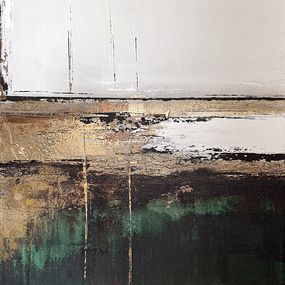 Painting, Golden Depths. Gold & Green Textured Art, Tatiana Malinovscaia