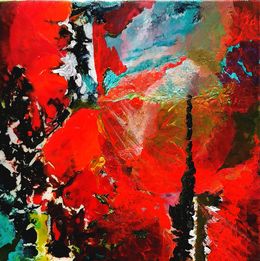 Gemälde, Construction rythmique rouge, Yannick Bernard