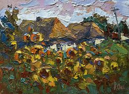 Gemälde, Cozy village life, Oksana Ivanyuk