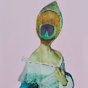 Peinture, Peacock On Pink, Marian Williams