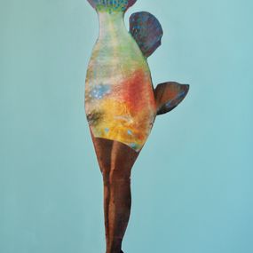 Gemälde, Strange Mermaid In Blue, Marian Williams