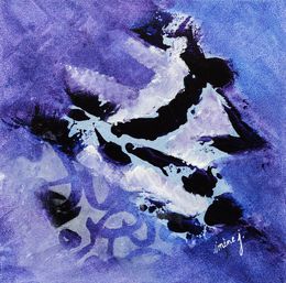 Gemälde, Contours de l’abstraction, danse des caractères - série: Abstraction géométrique et danse des lettres arabes, Imene J