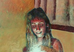 Peinture, Giada che accende una candela, Luigi Iona