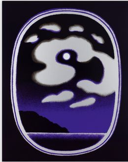 Print, Pleine Lune Nuages Gris (Purple), Caroline Bachmann