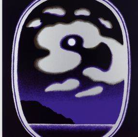 Drucke, Pleine Lune Nuages Gris (Purple), Caroline Bachmann