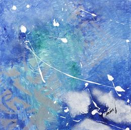 Peinture, Symphonie des formes, calligraphie en écho - série: Abstraction géométrique et danse des lettres arabes, Imene J