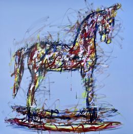 Gemälde, Collection cheval de bois bleu, KiKo