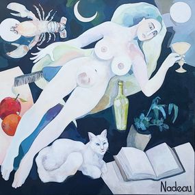 Gemälde, La Déesse aux Trois Lunes, Sylvie Nadeau