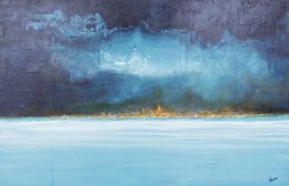 Peinture, L'orage monte - Paysage abstrait de tempête, Thierry Nauleau