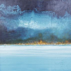 Gemälde, L'orage monte - Paysage abstrait de tempête, Thierry Nauleau