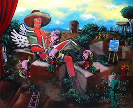 Painting, Goethe dans la campagne romaine, Patrick Moya