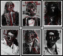 Fotografien, Set of 6 Photographs intervened by the artists., Hunter & Gatti