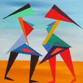 Gemälde, Dance of triangular lovers, Serge Lecomte