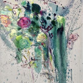 Gemälde, Echo of rose. Floral etude, Helen Shukina