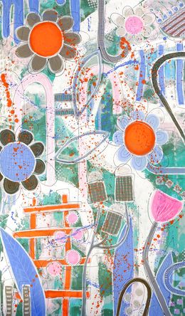 Painting, Pluie du matin dans mon jardin, RogerM