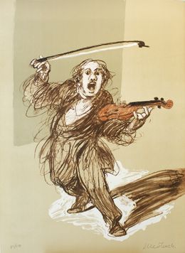 Drucke, L'Archet Rebelle, lithographie originale, Claude Weisbuch