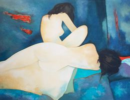 Print, Les jumelles, lithographie originale, Claude Gaveau