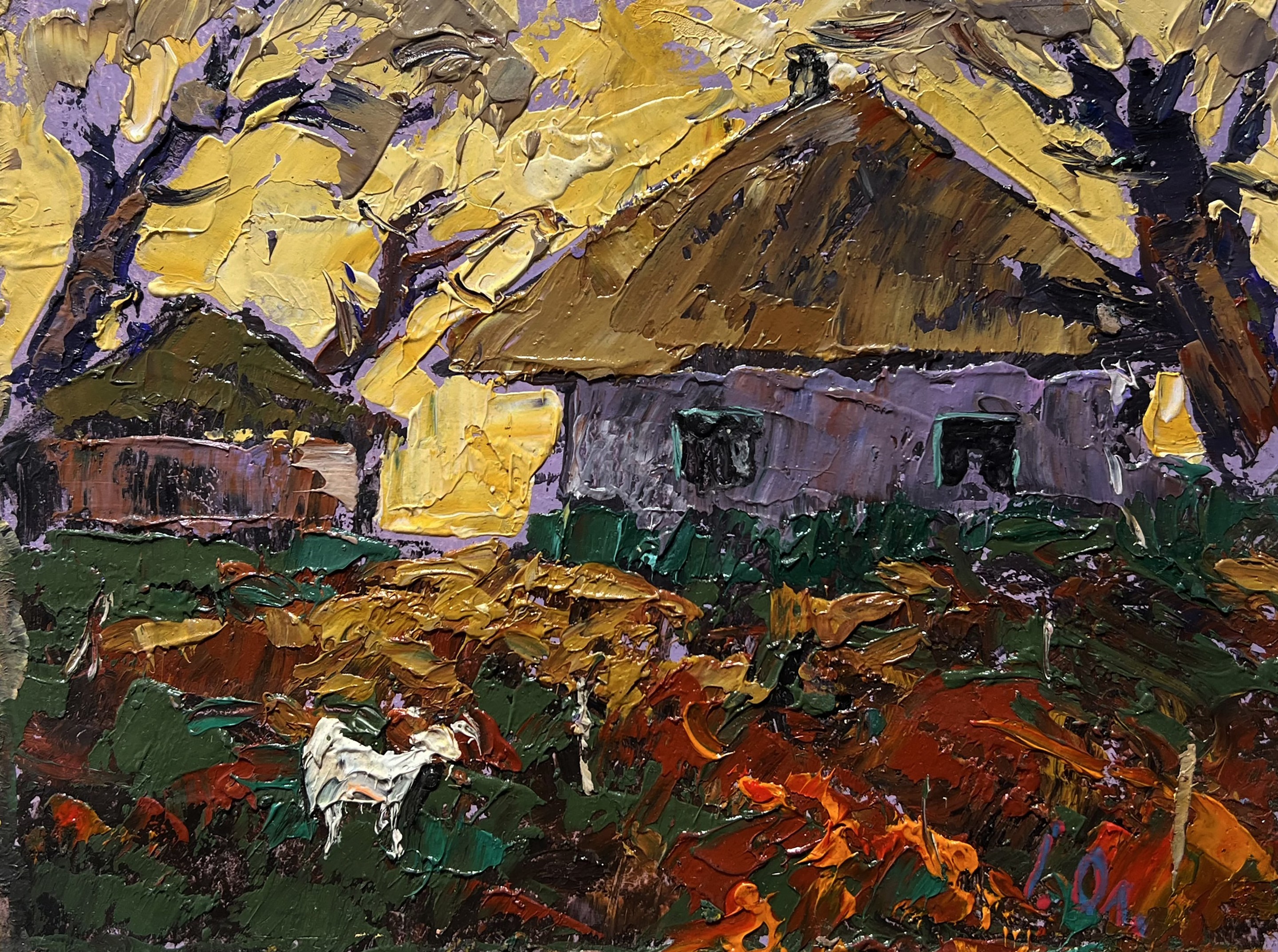 Ivanyuk Oleksiy, Yellow sunset behind houses Ivanyuk Oleksiy, Yellow sunset behind houses