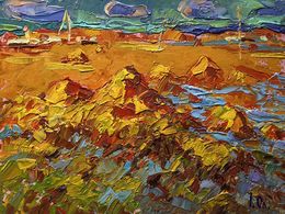 Gemälde, Hay harvest in autumn, Ivanyuk Oleksiy