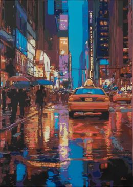 Gemälde, New York city rain 14, Marco Barberio