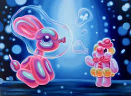 Painting, Bound by bubbles, Little Aii