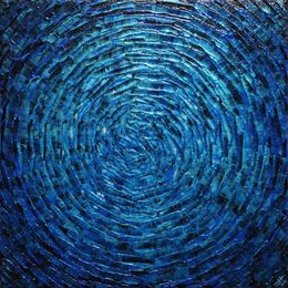 Painting, Éclat concentrique bleu perlé, Jonathan Pradillon