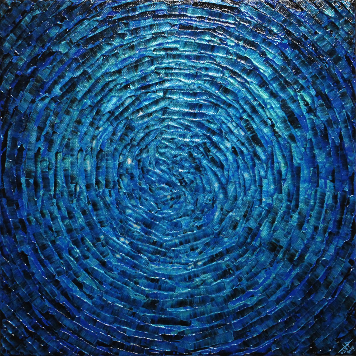 Jonathan Pradillon, Éclat concentrique bleu perlé Jonathan Pradillon, Éclat concentrique bleu perlé