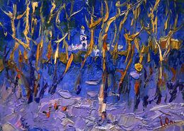 Gemälde, Frosty evening in the forest, Ivanyuk Oleksiy