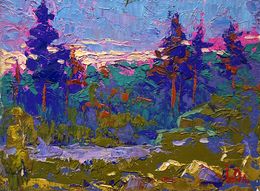 Gemälde, Meeting the dawn in nature, Ivanyuk Oleksiy
