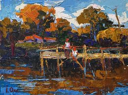 Gemälde, Evening freshness by the river, Oksana Ivanyuk