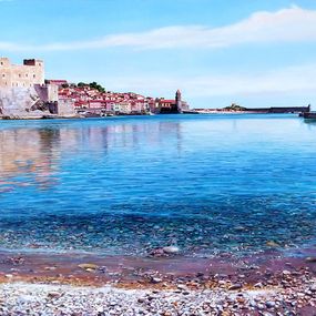 Gemälde, La plage de Port d'Avall à Collioure, Josep Sola