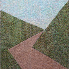 Gemälde, Turn. Embroidery painting in red velvet design., Ludmila Korets