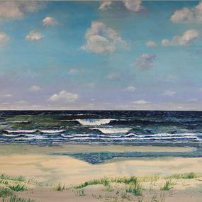 Painting, What I saw behind the dunes, Peter de Boer